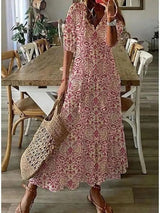 Verute - Maxikleid Aus Samt Mit Blumenmuster – Rosa