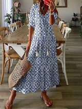 Verute - Maxikleid Aus Samt Mit Blumenmuster – Himmelblau