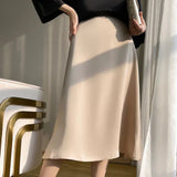 Annette | Seidensatin Mode Röcke – Khaki