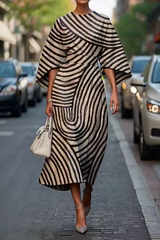 Celestiva - Stilvolles Kleid – SCHWARZES ZEBRA