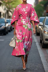 Elora - Luftiges Blumenkleid – Rosa