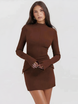 Elegantes Mini-Kleid im Regular Fit mit Spaghetti-Trägern – vielseitiges Sommerstyle – Braun