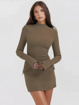 Elegantes Mini-Kleid im Regular Fit mit Spaghetti-Trägern – vielseitiges Sommerstyle – Khaki