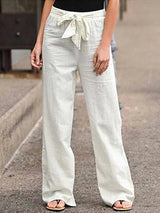 Cecilia - Damen Leinenhose – Weiß