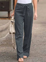 Cecilia - Damen Leinenhose – Grau