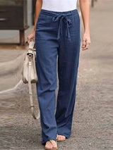 Cecilia - Damen Leinenhose – Dunkelblau