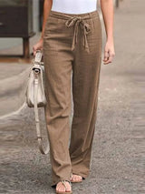 Cecilia - Damen Leinenhose – Braun