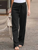 Cecilia - Damen Leinenhose – Schwarz