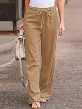 Cecilia - Damen Leinenhose – Hellbraun
