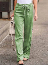 Cecilia - Damen Leinenhose – Grün