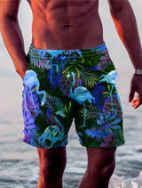 Herren Badehose, Flamingo-Design und auffällig – Blau