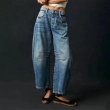 Isolde – Stylische Hose mit weitem Bein – Dunkelblau
