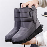 Winterschuhe Damen | Mittelhoch Mit Klettverschluss – Grau