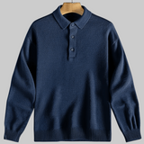 Langärmeliger Polo-Pullover - Tiago – Dunkelblau