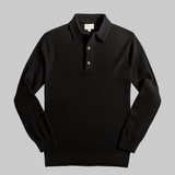 Langärmeliger Polo-Pullover - Tiago – Schwarz