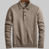 Langärmeliger Polo-Pullover - Tiago – Braun