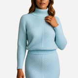 Langärmeliges Midi-Winterkleid - Viktoria – Blau