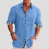 Langarmhemd Mit Knopfleiste - Linus – Blau