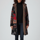 Lange Taillierte Kapuzenjacke - Philine – Braun