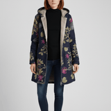 Lange Taillierte Kapuzenjacke - Philine – Blau