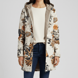 Lange Taillierte Kapuzenjacke - Philine – Beige
