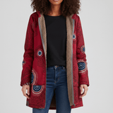 Lange Taillierte Kapuzenjacke - Philine – Rot