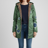 Lange Taillierte Kapuzenjacke - Philine – Grün