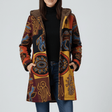 Lange Taillierte Kapuzenjacke - Philine – Orange