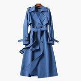 Langer Trenchcoat für Damen – Blau