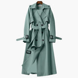 Langer Trenchcoat für Damen – Grün