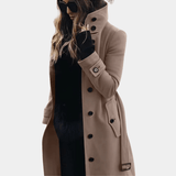 Langer Taillierter Trenchcoat - Alicia – Khaki