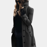 Langer Taillierter Trenchcoat - Alicia – Dunkelgrau