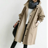 CELINE | Langer Trenchcoat mit Kapuze – Stilvoll & Funktional – Hellbraun