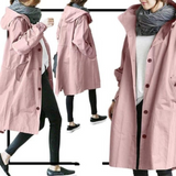 CELINE | Langer Trenchcoat mit Kapuze – Stilvoll & Funktional – Rosa