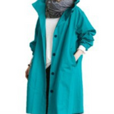 CELINE | Langer Trenchcoat mit Kapuze – Stilvoll & Funktional – Blau
