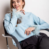 Lara | Stilvolles Feder Langarmshirt – Schwarz