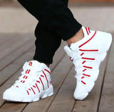 Levende - ademende leren hardloopschoenen voor heren – Weiß Rot