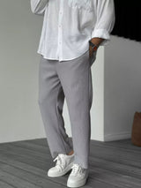 Jeremy | Lässige Stylische Cordhose – Grau