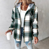 Lässige Hemdjacke Mit Kapuze - Felicia – Grün
