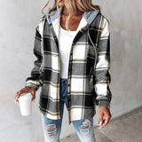 Lässige Hemdjacke Mit Kapuze - Felicia – Schwarz