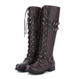 Lässige Schnürstiefel mit Markanten Schnallen – Braun