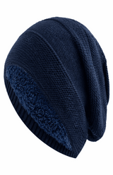 Lässige Slouchy-Strickmütze - Charlie – Dunkelblau