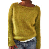 Lässiger Strickpullover mit Bootsausschnitt – Gelb