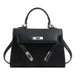 Laura | Elegante Damenhandtasche mit Henkel oben – Schwarz