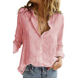 Laura | Elegante bestickte Bluse mit V Ausschnitt – Rosa