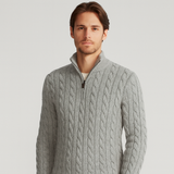 Herren Pullover | Stehkragen mit teilweiser Öffnung – Grau