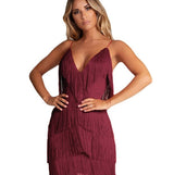 Layla | Stylisches Minikleid für Clubpartys – Burgund