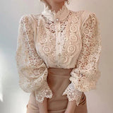 Lea | Hohlblumen bluse – Aprikose