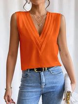 Leah | Elegante Sommer Kurzarm Bluse – Orange