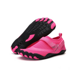 Unisex Aquaschuhe mit Klettverschluss | Schnell trocknende Strandschuhe – Rosenrot